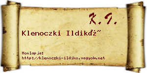 Klenoczki Ildikó névjegykártya