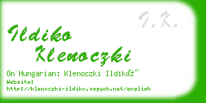 ildiko klenoczki business card